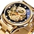 お買い得  機械式腕時計-FORSINING 男性 機械式時計 贅沢 大きめ文字盤 ファッション ビジネス 自動巻き 光る 防水 合金 腕時計