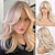 cheap Synthetic Trendy Wigs-Golden Blonde Wig Strawberry Blonde Wig with Bangs Long Haired Wig for Women Curtain Bangs Synthetic Layered Wig Long Wavy Medium Brown Wig Light Ombre Real Hair Wig for Daily Party Use