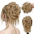 Χαμηλού Κόστους Σινιόν-ατημέλητος κότσος μαλλιά scrunchie φτιαγμένα updo εξτένσιον μαλλιών με ελαστικό λάστιχο κότσος μαλλιών σγουρά κυματιστά μαλλιά κομμάτι συνθετικό σινιόν για γυναίκες κορίτσια