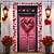 olcso Ajtófedelek-Valentin nap rózsaszín ajtóhuzatok falfestmény dekor ajtó kárpit ajtó függöny dekoráció háttér ajtó transzparens kivehető bejárati ajtóhoz beltéri kültéri otthon szoba dekoráció parasztház dekorációs