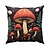 abordables style floral &amp; végétal-Housse de coussin double face en forme de champignon, taie d&#039;oreiller carrée décorative douce, pour chambre à coucher, salon, canapé, chaise, 1 pièce