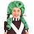 baratos Peruca para Fantasia-peruca verde de operário de chocolate para meninas perucas de carnaval
