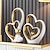 cheap Statues-Double Heart Porcelain Decor for Living Room, Entryway, Coffee Table, and Shelves - Perfect Anniversary and Father&#039;s Day Gift for Couples and Lovers - Modern and Decorative Home Decor