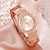 abordables Relojes de Cuarzo-Mujer Relojes de cuarzo Diamante minimalista Reloj Casual Reloj de Muñeca Tres Husos Horarios Acero Inoxidable Reloj