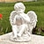 abordables Luces para esculturas y paisajes-Estatuilla de ángel de jardín, estatuilla de hada de ángel con luz solar, figuras de ángel de resina de jardín, decoración de ángel para regalos conmemorativos de cementerio de césped, estatuilla de
