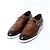 billiga Oxfordskor till herrar-Herr Klänning Sneakers Läder Italienskt fullkornigt kohud Halksäker Snörning Svart Brun