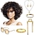cheap Jewelry &amp; Accessories-Short Curly Afro Wigs for Black Women Kinky Curly Hair Wig Natural Fashion Synthetic Full Wig for African American Women with 6 Pieces Disco Accessories Women&#039;s Hijab Earrings Bracelet