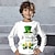 preiswerte 3D-T-Shirts für Jungen-St. Patrick Jungen 3D Buchstabe Hut T-Shirt Hemd Langarm 3D-Druck Frühling Herbst Sport Modisch Strassenmode Polyester kinderkleidung 3-12 Jahre Rundhalsausschnitt Outdoor Casual Täglich Regular Fit