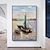 Недорогие Пейзажи-Mintura ручная работа абстрактные картины маслом на холсте с изображением лодки, настенное искусство, украшение, современная картина для домашнего декора, свернутая безрамная нерастянутая картина
