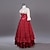 economico Vestiti-Vittoriano Rinascimentale Costume Per donna Completi Red + Golden Vintage Cosplay 50% cotone / 50% poliestere Manica a 3/4 A palloncino
