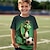 abordables t-shirts 3d pour garçon-Garçon 3D Bande dessinée Dinosaure Football Tee-shirts Chemise Manche Courte 3D effet Eté Actif Sportif Mode Polyester Enfants 3-12 ans Col Ras du Cou Extérieur Casual du quotidien Standard