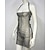 cheap Sexy Costumes-Metallic Sparkle Sexy Mini Dress Sheer Mesh Rhinestone Cover Up Disco Solid Color Women&#039;s Party Club Adults&#039; Dress Summer Spring