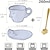 tanie Kubki i filiżanki-wyjątkowy kubek na wodę w kształcie twarzy ze spodkiem, kreatywny zestaw filiżanek do kawy, kuchenkę mikrofalową i można myć w zmywarce