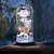 abordables Luces decorativas-Lámpara LED romántica con forma de rosa y mariposa en cúpula de cristal: decoración perfecta para el hogar y regalo para bodas, cumpleaños, día de San Valentín y día de la madre (batería no incluida)