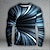cheap Men&#039;s 3D T-shirts-Carnival Graphic Optical Illusion Visual Deception Streamer Daily Artistic Casual Men&#039;s 3D Print Party Casual Holiday T shirt Blue Green Long Sleeve Crew Neck Shirt Spring &amp; Fall Clothing Apparel