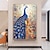 halpa Eläintaulut-mintura käsintehty abstrakti eläin riikinkukko öljymaalauksia kankaalle seinätaide koriste moderni kuva kodin sisustukseen rullattu kehyksetön venyttämätön maalaus