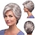 abordables perruque plus âgée-Perruques grises courtes pour femmes blanches, perruques coupe lutin grises mixtes en couches, perruques argentées courtes ondulées, perruques de cheveux synthétiques naturels pour femmes âgées