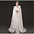 cheap Historical &amp; Vintage Costumes-White Women&#039;s Wedding Cloak Coat with Hoods Retro Vintage Medieval Renaissance Winter Long Jacket Viking Bridal Wraps Warm Faux Fur Cape