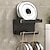 cheap Bathroom Accessory Set-1pc Wall Mounted Toilet Paper Storage Rack &amp; Mobile Phone Holder Self Adhesive Toilet Paper Holder With Phone Shelf  Upgrade YourBathroom With Rustproof And Bathroom Washroom  Black Tissue Rack