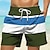 billige Surfeshorts-stripe men&#039;s resort 3d-trykte brettshorts badebukser elastisk midje snøring med mesh-fôr aloha hawaiiansk stil feriestrand s til 3xl