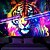economico Arazzi Blacklight-arazzo a luce nera reattivo ai raggi UV che brilla al buio festa fluorescente tigre al neon animale psichedelico trippy nebbioso appeso arazzo arte murale per soggiorno camera da letto