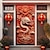 baratos Tampas da porta-ano novo chinês dragão porta capas porta tapeçaria porta cortina decoração pano de fundo bandeira da porta para a porta da frente fazenda feriado festa decoração suprimentos