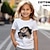 cheap Girl&#039;s 3D T-shirts-Girls&#039; 3D Cat Tee Shirts Short Sleeve 3D Print Summer Active Fashion Cute 100% Cotton Kids 3-12 Years Crew Neck Outdoor Casual Daily Regular Fit