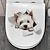 Недорогие Декоративные наклейки на стену-Наклейки на туалет для белых собак, сломанные наклейки для украшения ванной комнаты против розыгрышей, дверные наклейки, настенные наклейки и другие самоклеящиеся инструменты