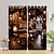 abordables Rideaux-Rideau de bar vintage à 2 panneaux, rideau occultant pour salon, chambre à coucher, traitements de fenêtre de cuisine, isolation thermique, obscurcissement de la pièce