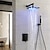 olcso Csaptelepek zuhanyzóhoz-Zuhany csaptelep Készlet - Kézi zuhanyzót tartalmaz LED Rögzített tartó Kortárs Galvanizált Belső foglalat Kerámiaszelep Bath Shower Mixer Taps
