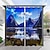 olcso Kültéri árnyalatok-vízálló kültéri függönyök teraszhoz, tömítéses felső függönyök tó hegyi mintával pergolához/pavilonhoz/veranda/kabana/fedélzet/medencéhez, 1 panel