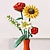 billige Byggelegetøj-kvindedag gaver byggeklods blomst hvid krysantemum desktop dekoration dekorativ blomst plast byggeklodser blomst kreativ puslespil legetøj festival gave mors dag gaver til mor