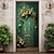 Недорогие Дверные чехлы-цветочные винтажные зеленые дверные покрытия фреска декор дверной гобелен дверной занавес украшение фон дверной баннер съемный для входной двери в помещении и на открытом воздухе украшение для дома,
