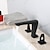 abordables Grifería para lavabos-Baño grifo del fregadero - Separado Galvanizado Muy Difundido Dos asas de tres agujerosBath Taps