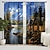 cheap Curtains &amp; Drapes-2 Panels Forest House Curtain Drapes Blackout Curtain For Living Room Bedroom Kitchen Window Treatments Thermal Insulated Room Darkening