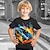 halpa poikien 3d t-paidat-Poikien 3D Auto T-paita Paita Lyhythihainen 3D-tulostus Kesä Aktiivinen Urheilu Muoti Polyesteri Lapset 3-12 vuotta Tiukka pyöreä kaula-aukko ulko- Kausaliteetti Päivittäin Normaali