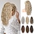 cheap Ponytails-Ponytail Extension Claw Clip In Ponytail Extensions Multi Layered Long Wavy Curly Ponytail Clip On Fake Hair Soft Natural Synthetic Hairpieces for Women Daily - Ash Blonde with Highlights
