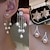 זול תכשיטים ואביזרים-עגילי טיפה לנשים תכשיטים משובחים ציצית פרנזים יקרים עגילים מסוגננים חמודים תכשיטים לבנים למסיבת חתונה 3 זוגות