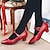 cheap Ballroom Shoes &amp; Modern Dance Shoes-Women&#039;s Heels Pumps Slip-Ons Mary Jane Vintage Shoes Comfort Shoes Party Outdoor Daily Kitten Heel Round Toe Elegant Vintage Fashion Leather Cowhide Buckle Ankle Strap Silver Dark Red Black