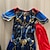 billige Film- og TV-kostymer-Thor: Kjærlighet og torden Thor Superhelt Zentai-drakter Cosplay kostyme Gutt Film-Cosplay Cosplay Blå&amp;Rød Halloween Maskerade Topp Bukser