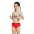 levne Plavky-dětské dívčí plavky outdoor color block aktivní plavky 7-13 let letní červená