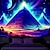 cheap Blacklight Tapestries-Pyramid Blacklight Tapestry UV Reactive Glow in the Dark Trippy Vintage Misty Nature Landscape Hanging Tapestry Wall Art Mural for Living Room Bedroom