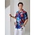 billiga hawaiianska lapelskjortor för män-Herr Skjorta Hawaii skjorta Grafisk skjorta Aloha skjorta Blommig Ananas Groda Nedvikt Olivgrön Röd grön Rodnande Rosa Rubinrött Blå 3D-tryck Utomhus Gata Kortärmad Button-Down Kläder Hawaiisk