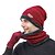 cheap Men&#039;s Hats-Men&#039;s Beanie Hat Hat and Scarf Hat &amp; Gloves Set Black Burgundy Solid Color Warm Breathable Soft Heat Retaining
