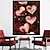 رخيصةأون مطبوعات كبيرة-لوحة فنية جدارية لعيد الحب من القماش مطبوعة على شكل قلب حب قديم وملصقات صور لوحة قماشية مزخرفة لغرفة المعيشة صور بدون إطار
