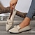 billige Flate sko til kvinner-Dame Flate sko Komfort Sko Daglig Sløyfe Flat hæl Spisstå Fritid Flying Weaving Tøfler Svart Blå Kakifarget
