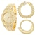preiswerte Quarz-Uhren-3 teile/satz hiphop herren strass uhr &amp; Halskette &amp; Armbandset, Weihnachtsgeschenk