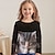 お買い得  女の子の 3d T シャツ-女の子 3D 猫 Ｔシャツ シャツ 長袖 3Dプリント 春 秋 活発的 ファッション かわいいスタイル ポリエステル 子供 3〜12年 クルーネック アウトドア カジュアル 日常 レギュラー