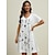 olcso Mintás ruhák-Női hétköznapi ruha Ombre Virágos Nyomtatott V-alakú Mini ruha Napi Vakáció Rövid ujjú Nyár Tavasz