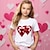 billiga flickas 3d t-shirts-Alla hjärtans dag Flickor 3D Hjärta T-shirt Skjorta Kortärmad 3D-tryck Sommar Vår Aktiv Mode söt stil Polyester Barn 3-12 år Rund hals Utomhus Ledigt Dagligen Normal